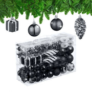 Weihnachtskugeln im 72er-Set Schwarz-Weiss von Relaxdays