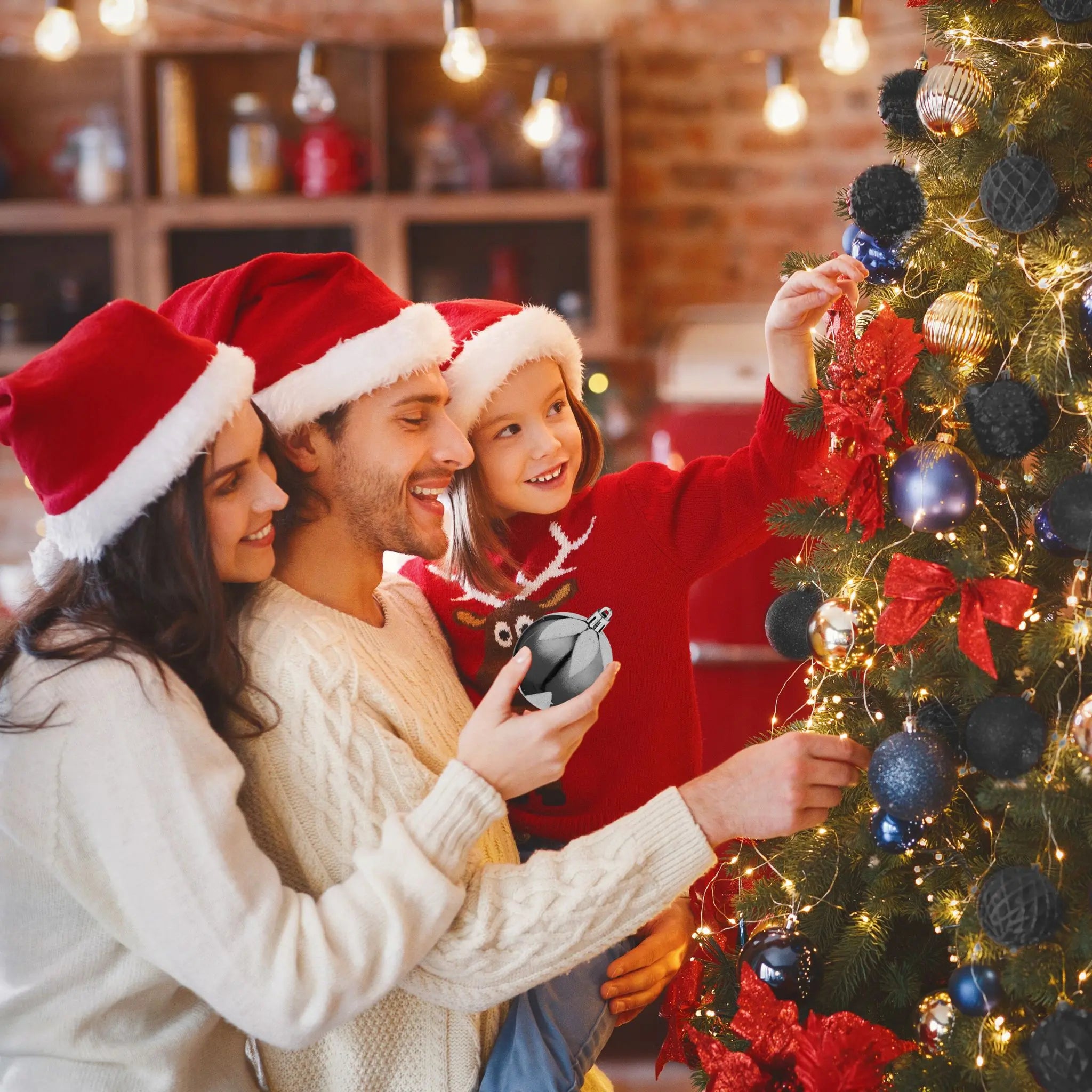 Weihnachtskugeln im 72er-Set Schwarz-Weiss von Relaxdays