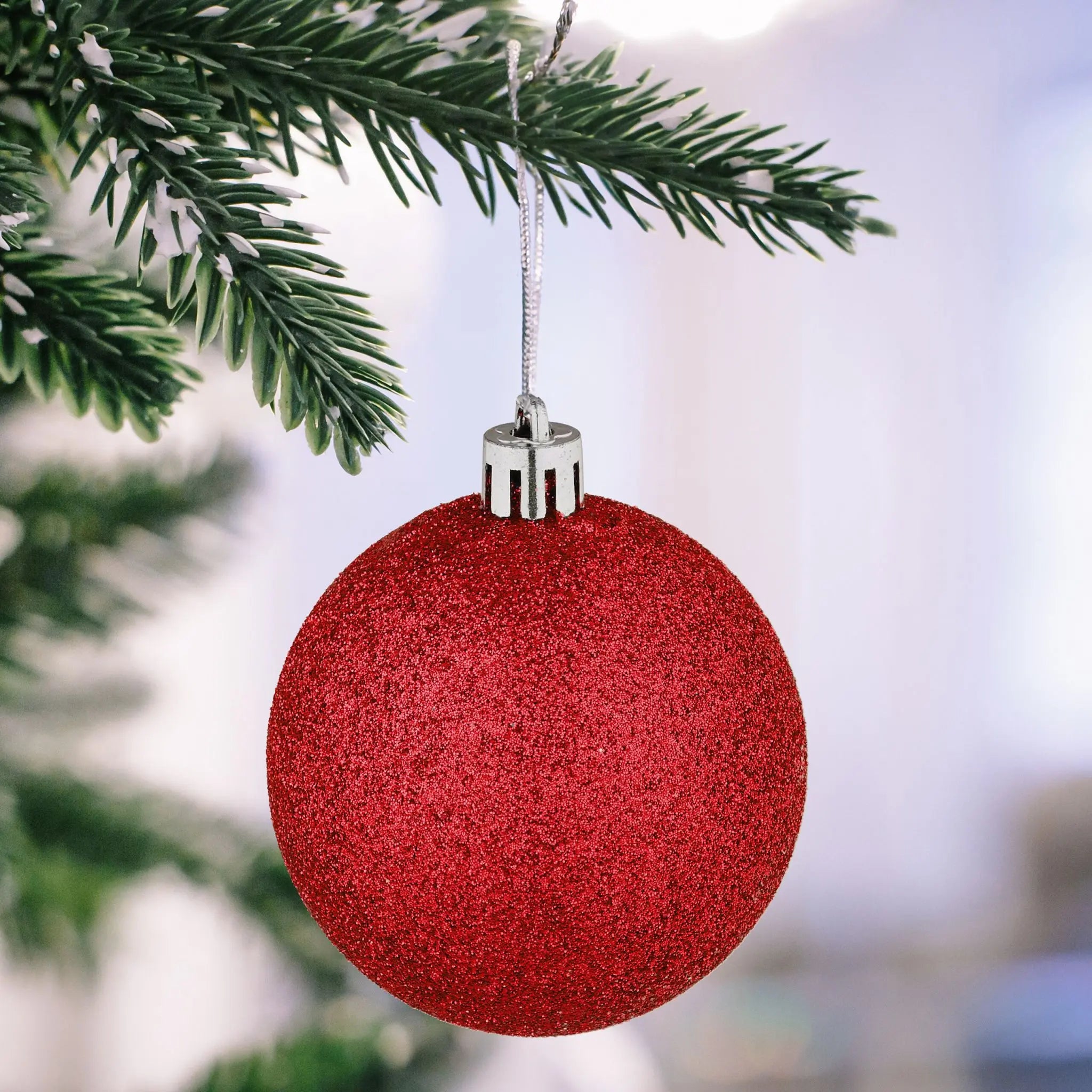 Weihnachtskugeln im 72er-Set Rot-Weiss von Relaxdays