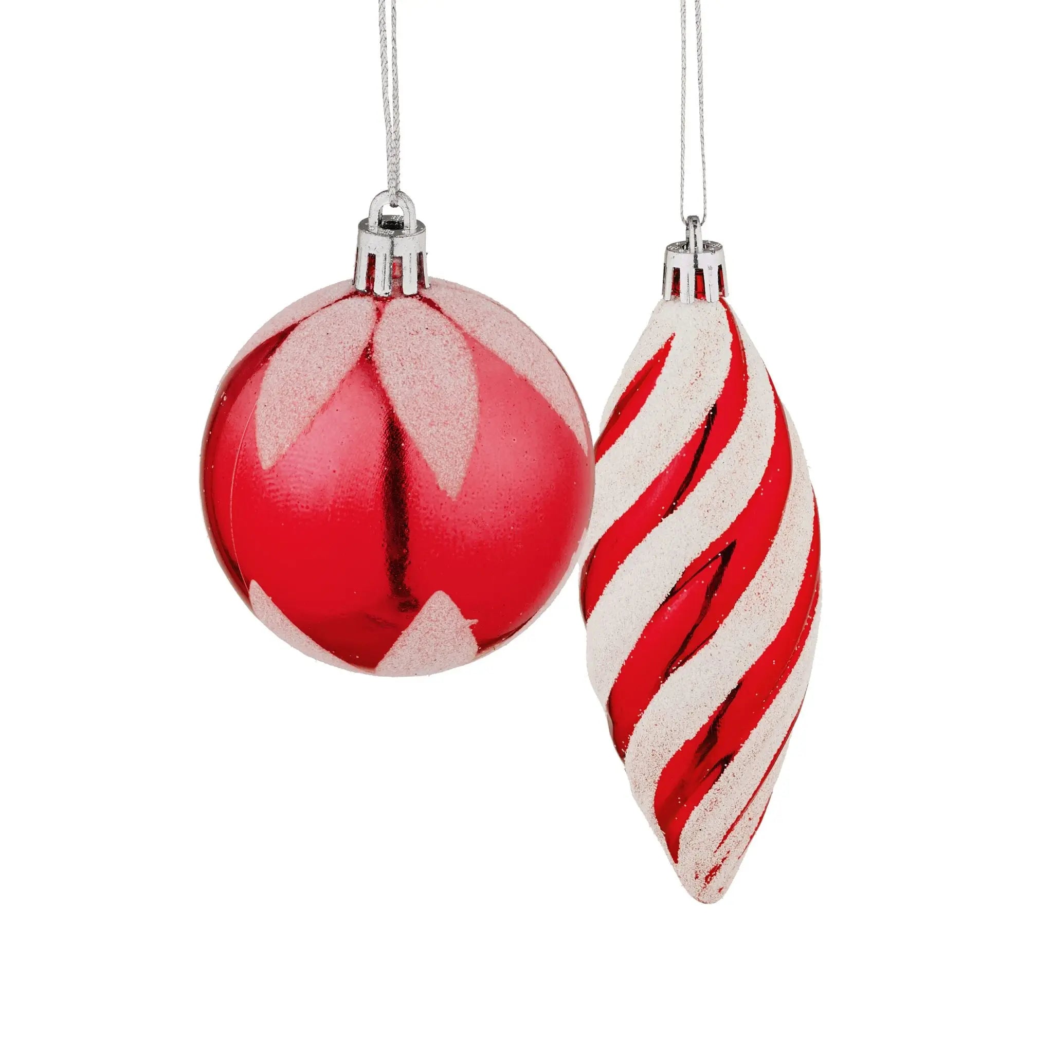Weihnachtskugeln im 72er-Set Rot-Weiss von Relaxdays