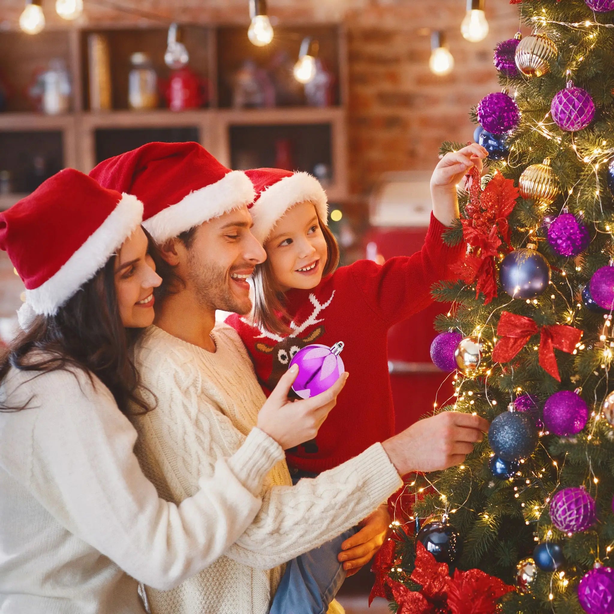 Weihnachtskugeln im 72er-Set Pink-Weiss von Relaxdays