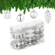Weihnachtskugeln im 72er-Set Silber-Weiss von Relaxdays