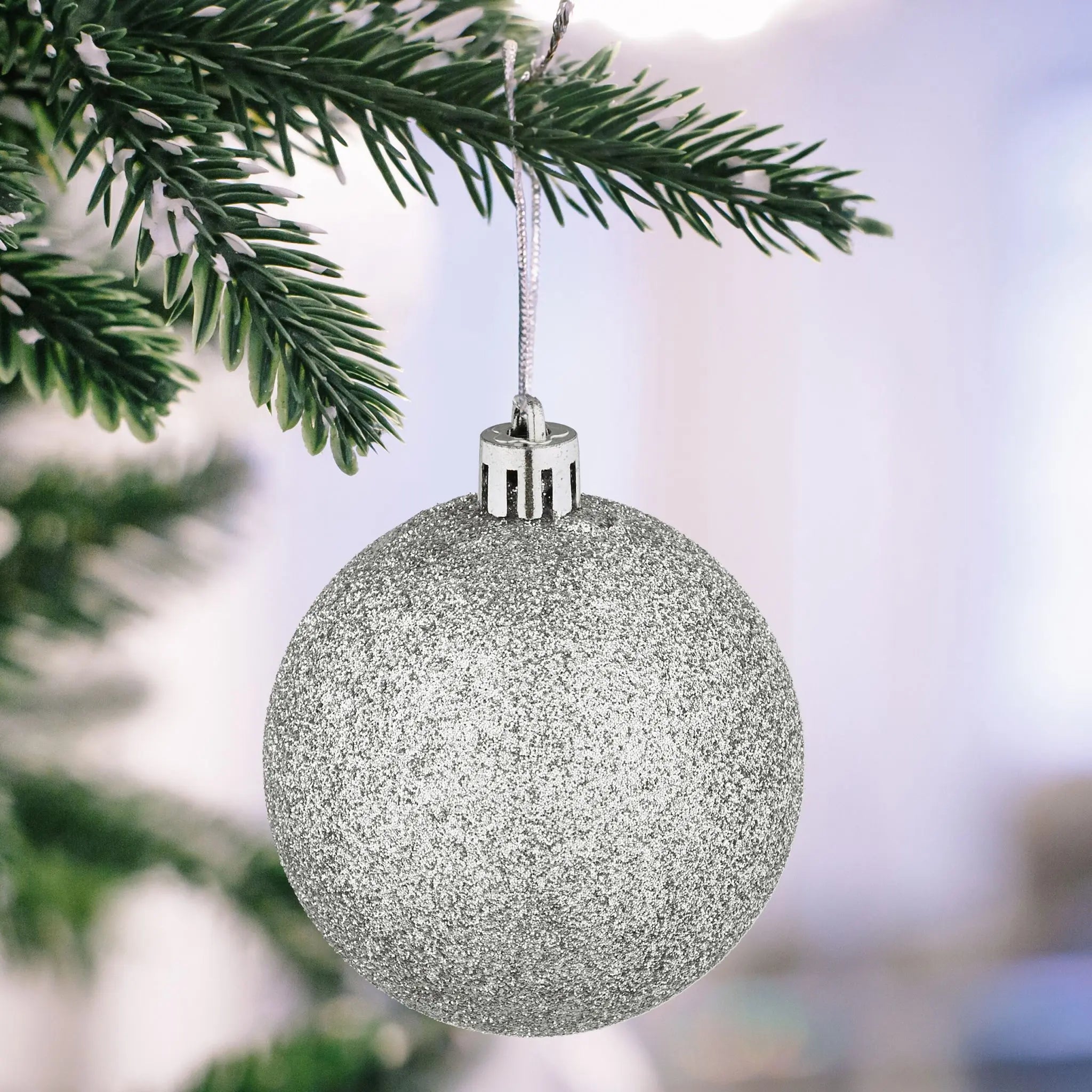 Weihnachtskugeln im 72er-Set Silber-Weiss von Relaxdays