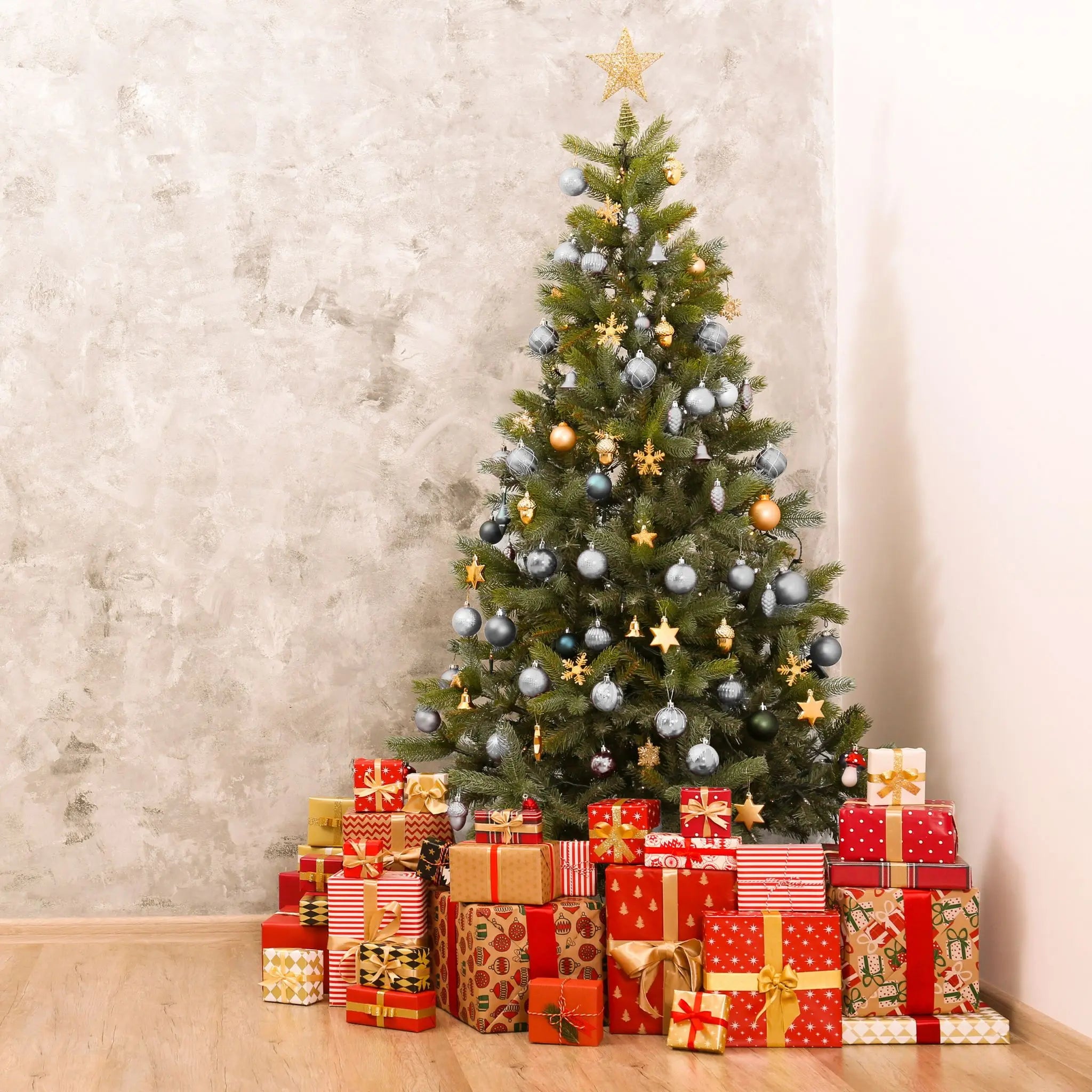 Weihnachtskugeln im 72er-Set Silber-Weiss von Relaxdays