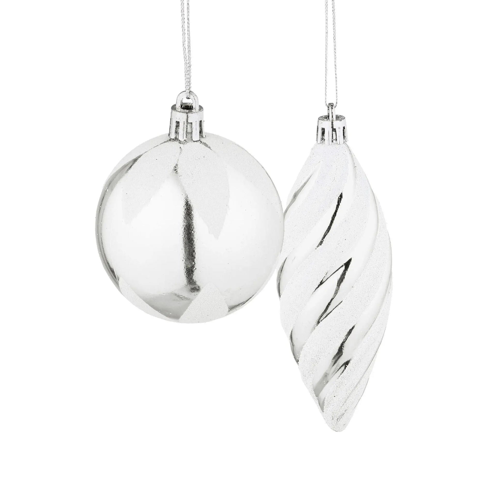 Weihnachtskugeln im 72er-Set Silber-Weiss von Relaxdays