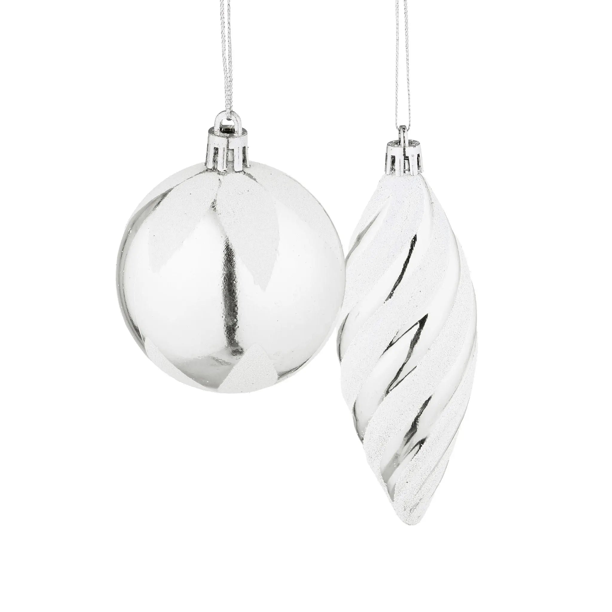Weihnachtskugeln im 72er-Set Silber-Weiss von Relaxdays