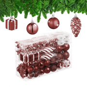 Weihnachtskugeln im 72er-Set Braun-Weiss von Relaxdays