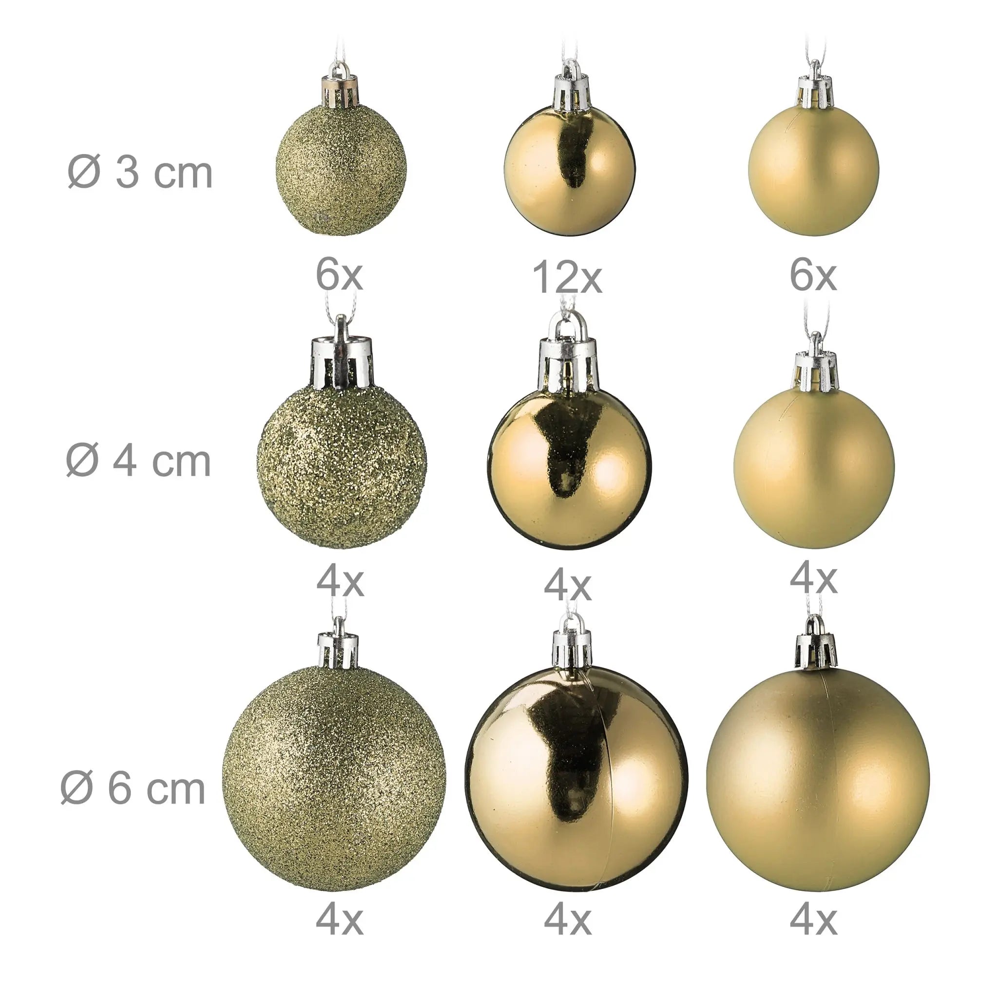 Weihnachtskugeln im 100er-Set Creme-Weiss-Silber von guteszeug.ch