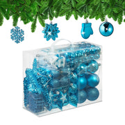 Weihnachtskugeln im 100er-Set Türkis-Weiss-Silber von Relaxdays