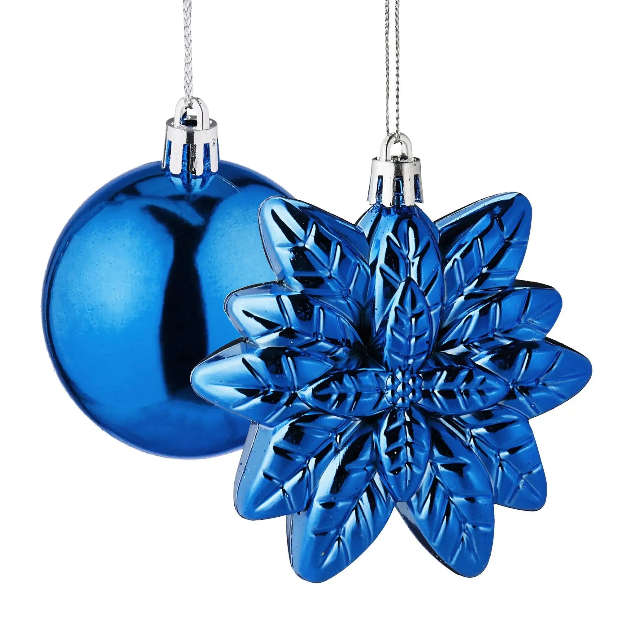 Weihnachtskugeln im 100er-Set Blau-Weiss-Silber von Relaxdays