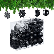 Weihnachtskugeln im 100er-Set Schwarz-Weiss-Silber von Relaxdays