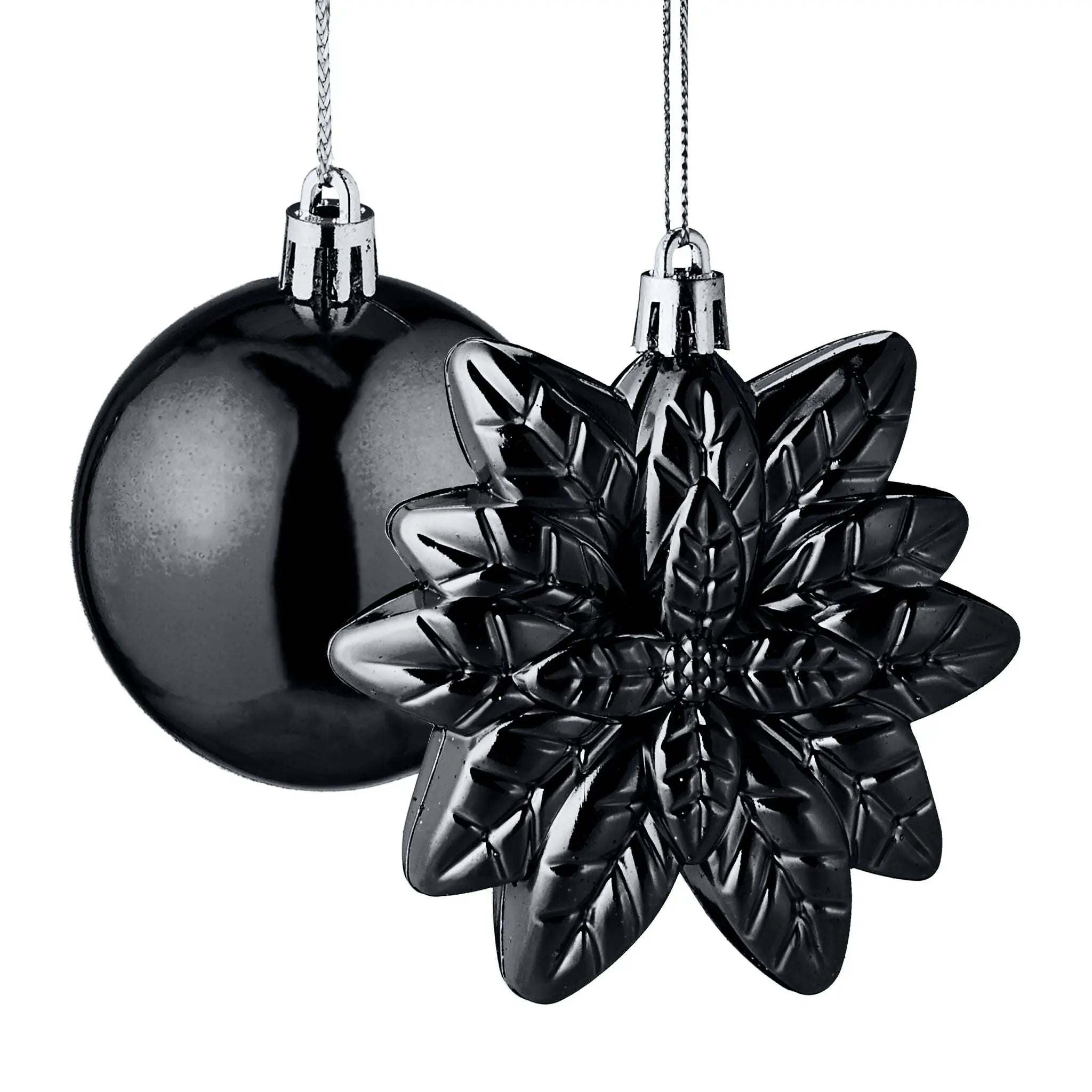 Weihnachtskugeln im 100er-Set Schwarz-Weiss-Silber von Relaxdays