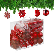 Weihnachtskugeln im 100er-Set Rot-Weiss-Silber von Relaxdays