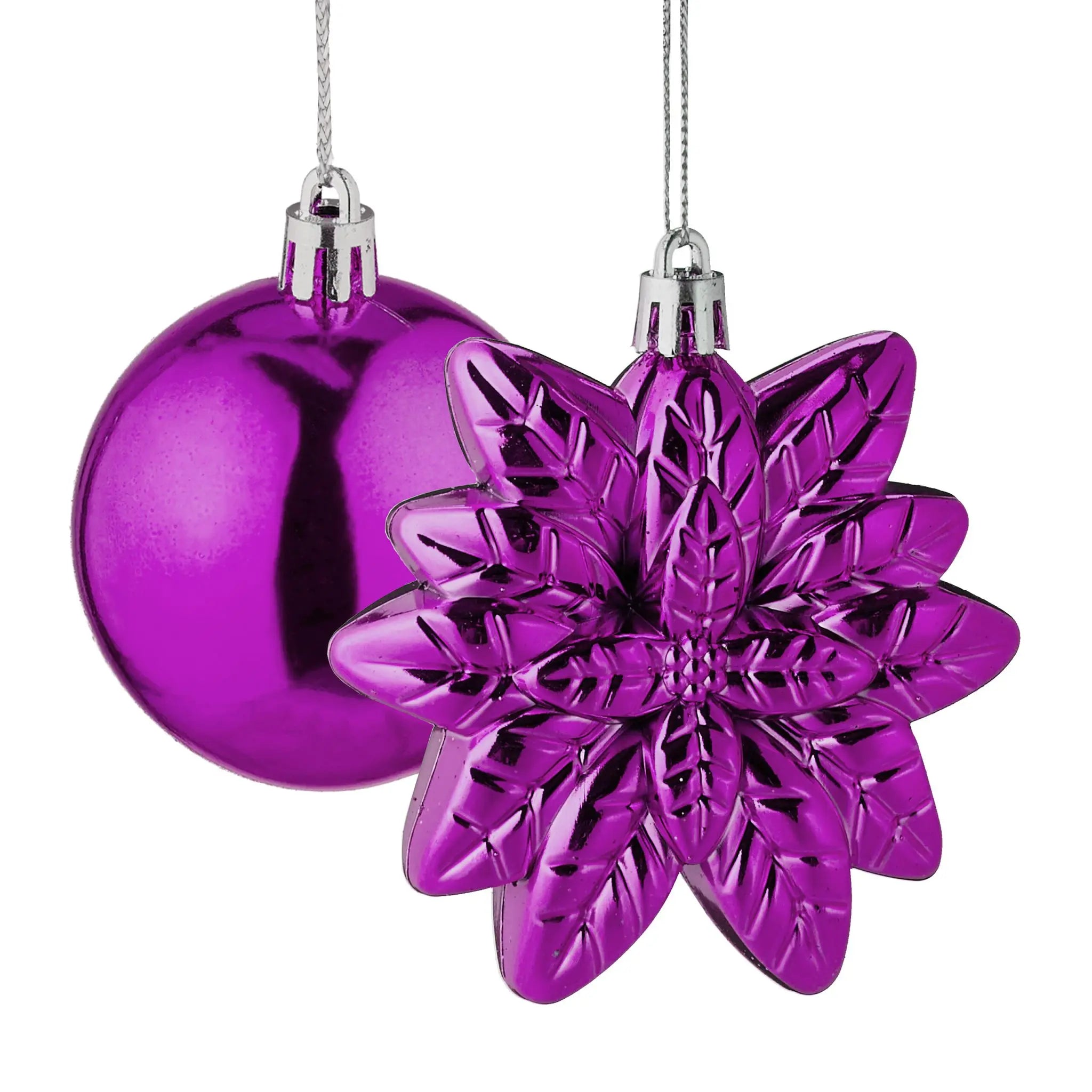 Weihnachtskugeln im 100er-Set Pink-Weiss-Silber von Relaxdays