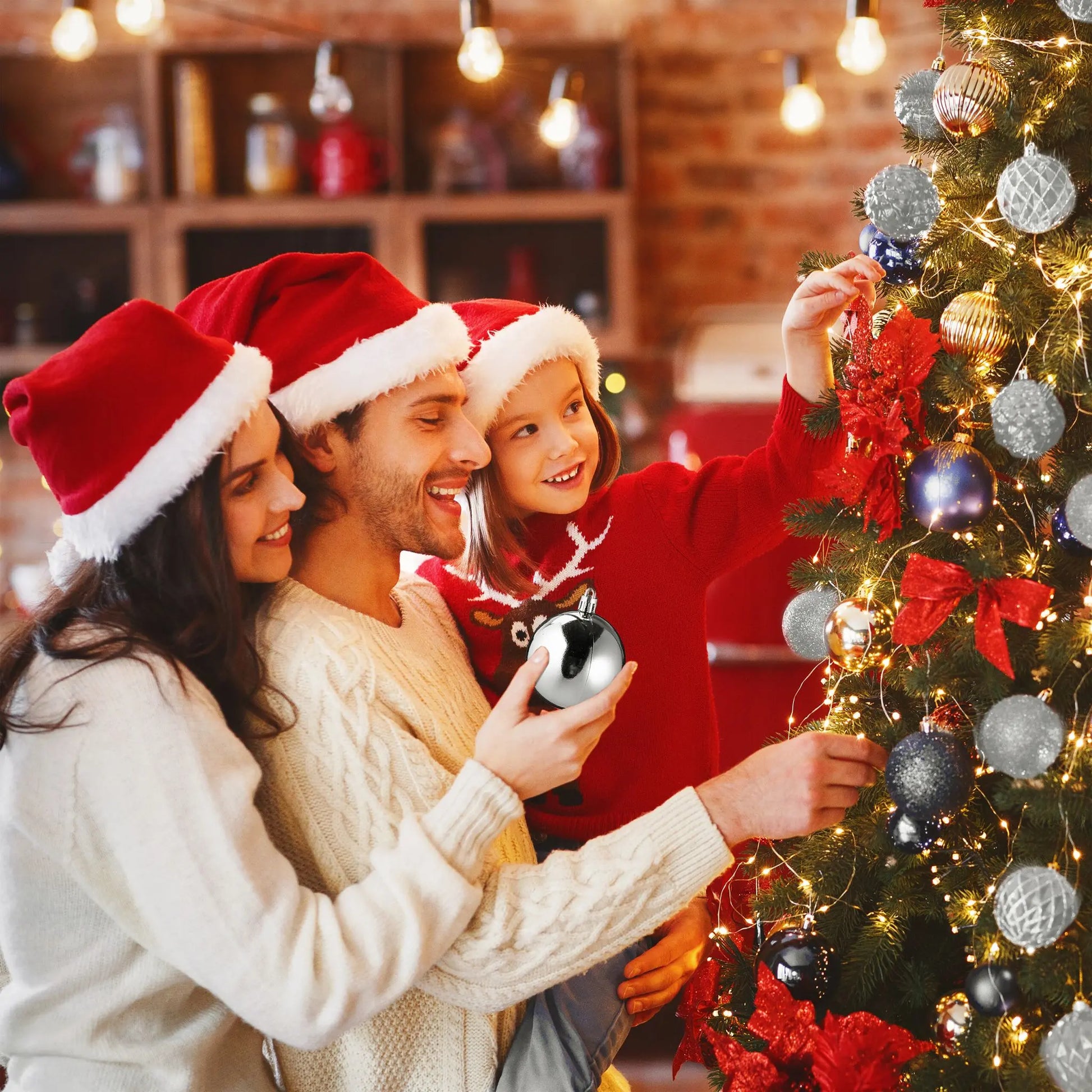 Weihnachtskugeln im 100er-Set Silber-Weiss von Relaxdays