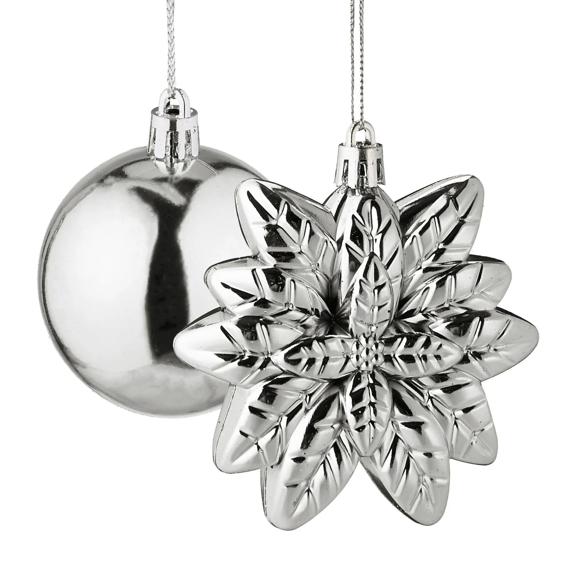 Weihnachtskugeln im 100er-Set Silber-Weiss von Relaxdays