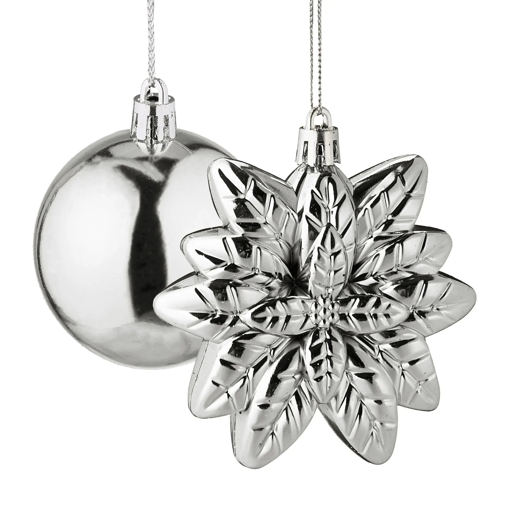 Weihnachtskugeln im 100er-Set Silber-Weiss von Relaxdays