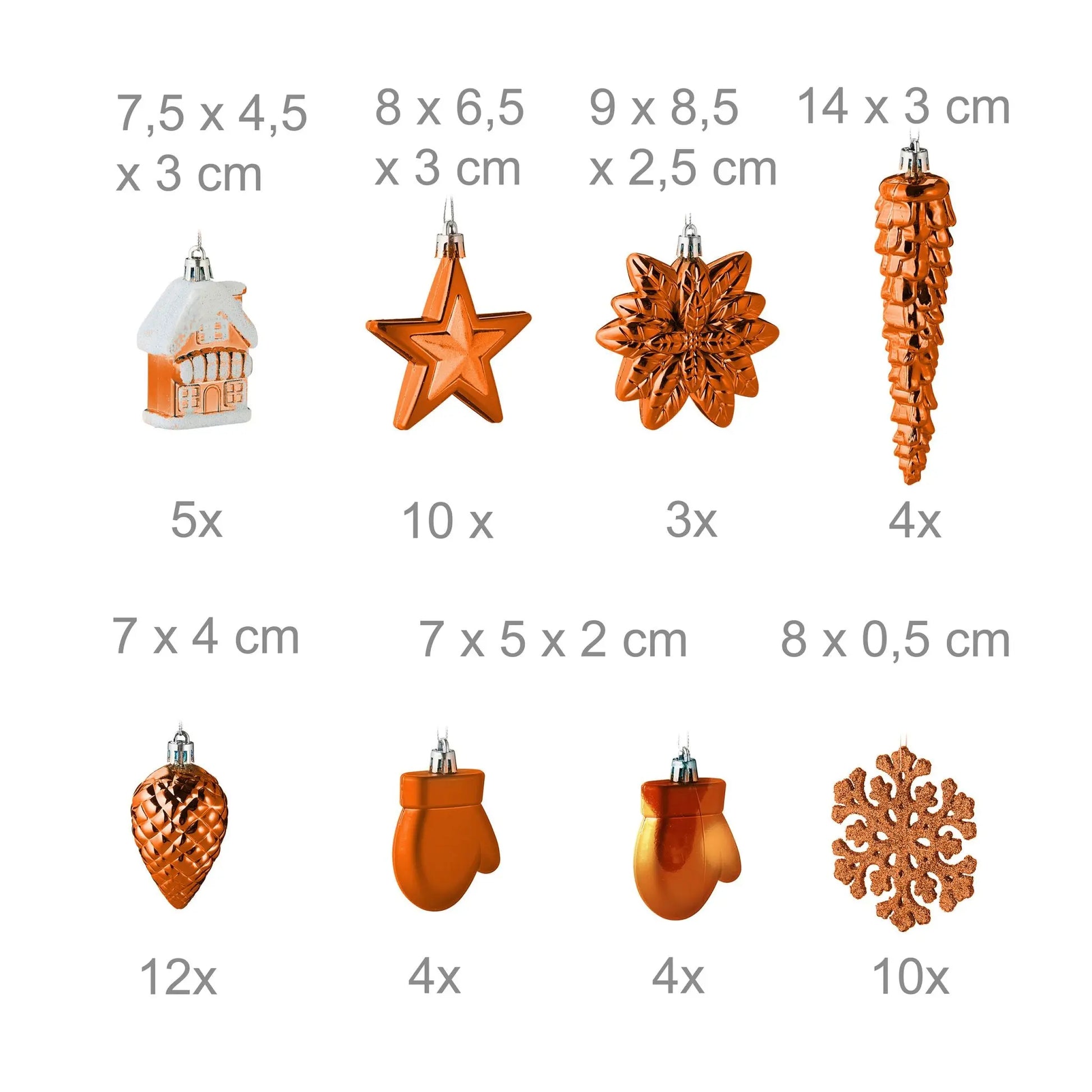 Weihnachtskugeln im 100er-Set Orange-Weiss-Silber von guteszeug.ch