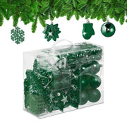 Weihnachtskugeln im 100er-Set Dunkelgrün-Weiss-Silber von Relaxdays