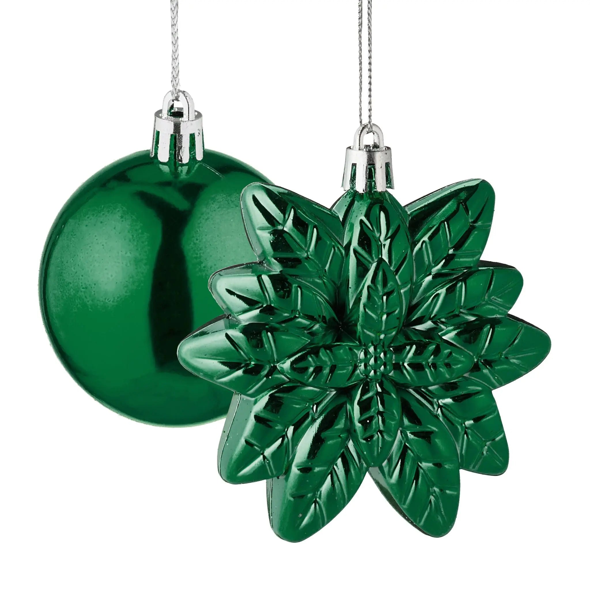 Weihnachtskugeln im 100er-Set Dunkelgrün-Weiss-Silber von Relaxdays