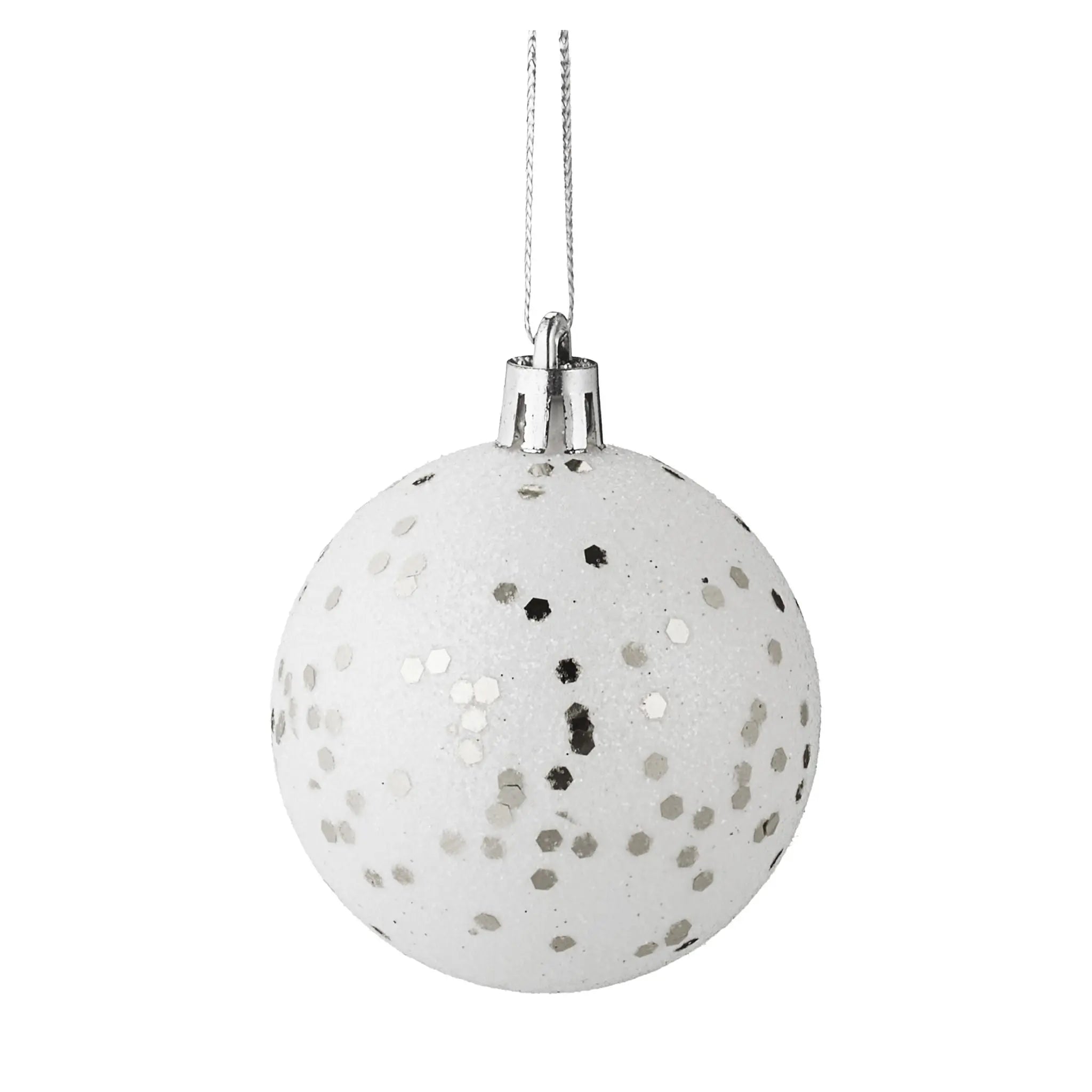 Weihnachtskugeln im 30er-Set Weiss-Silber von Relaxdays