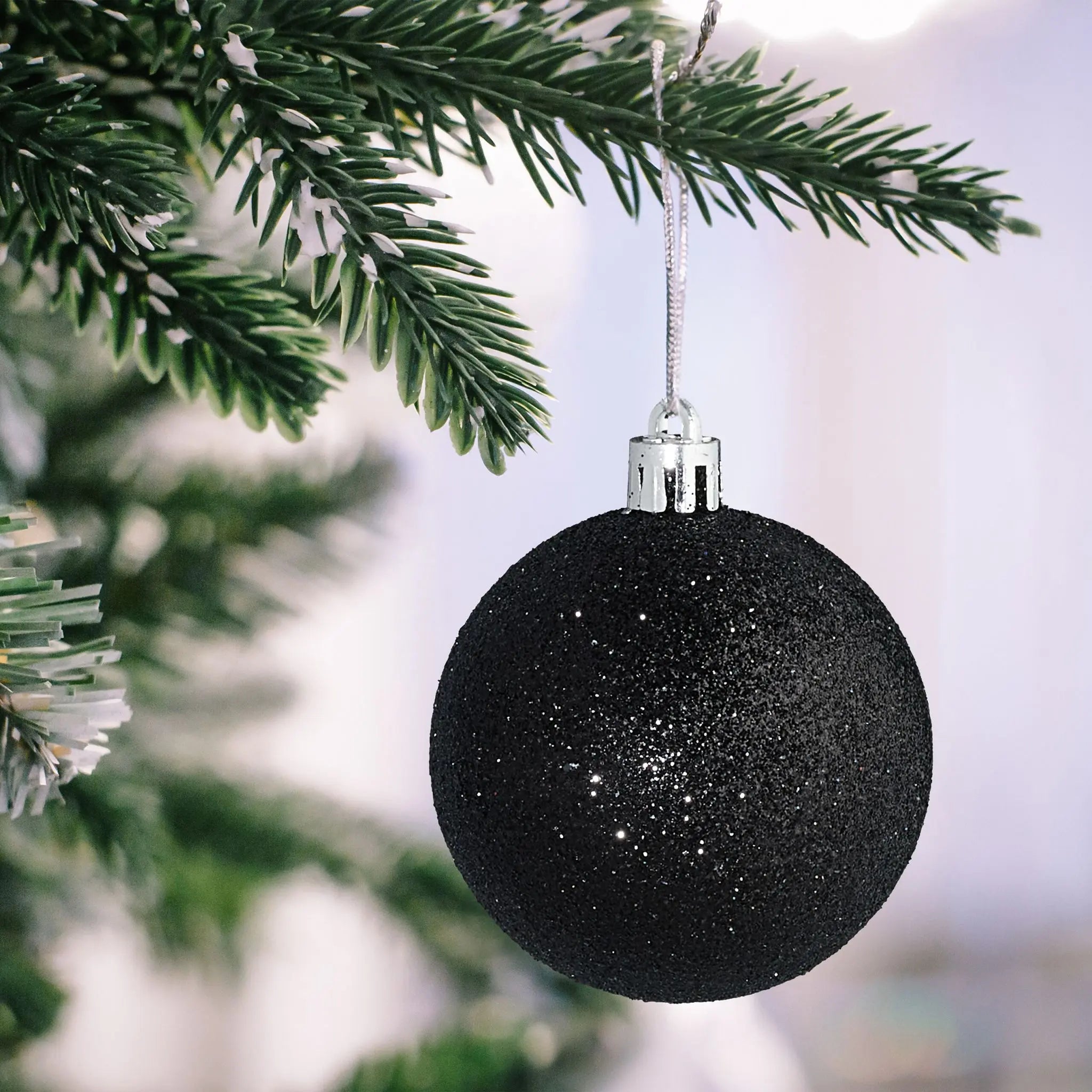 Weihnachtskugeln im 30er-Set Schwarz-Silber von Relaxdays