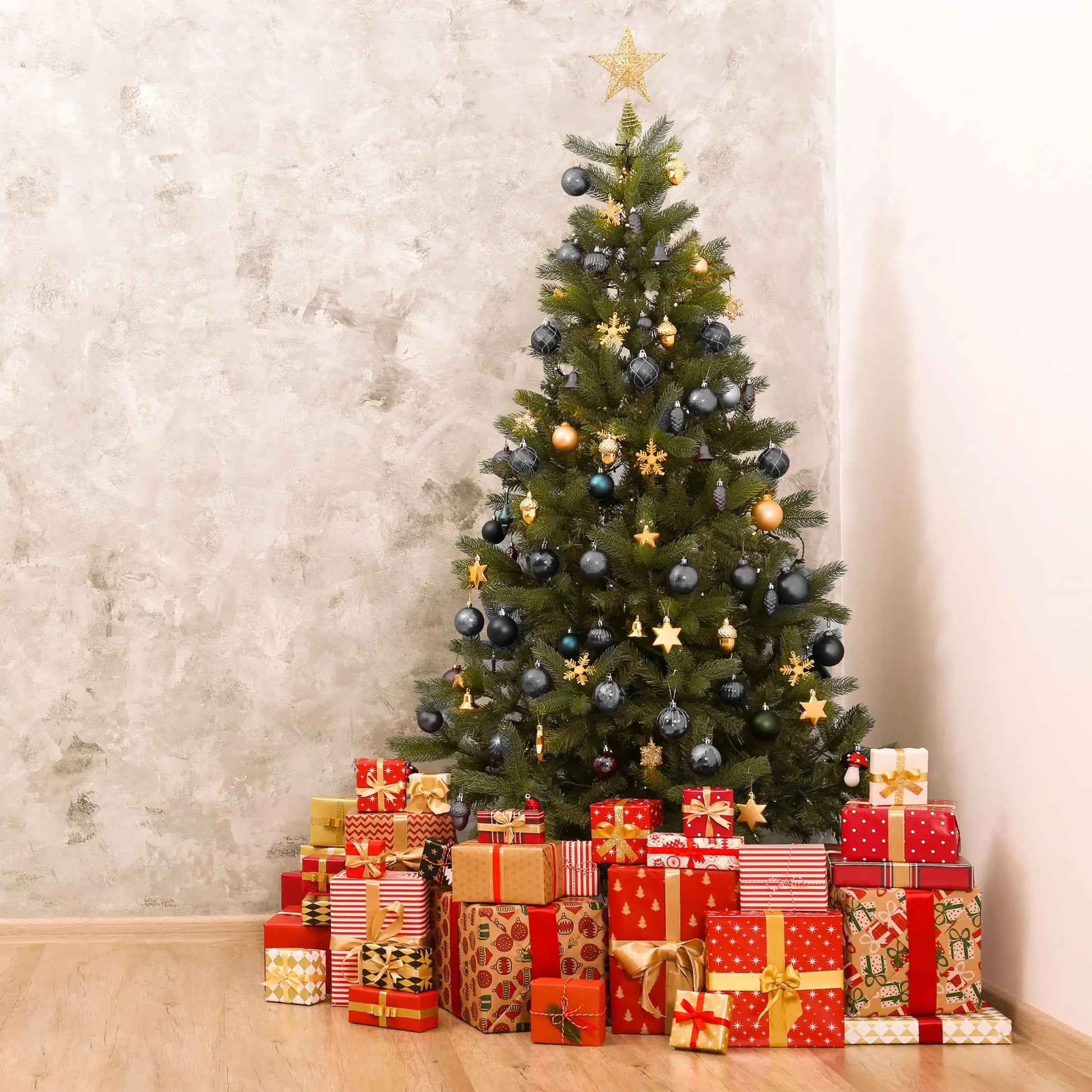Weihnachtskugeln im 30er-Set Schwarz-Silber von Relaxdays