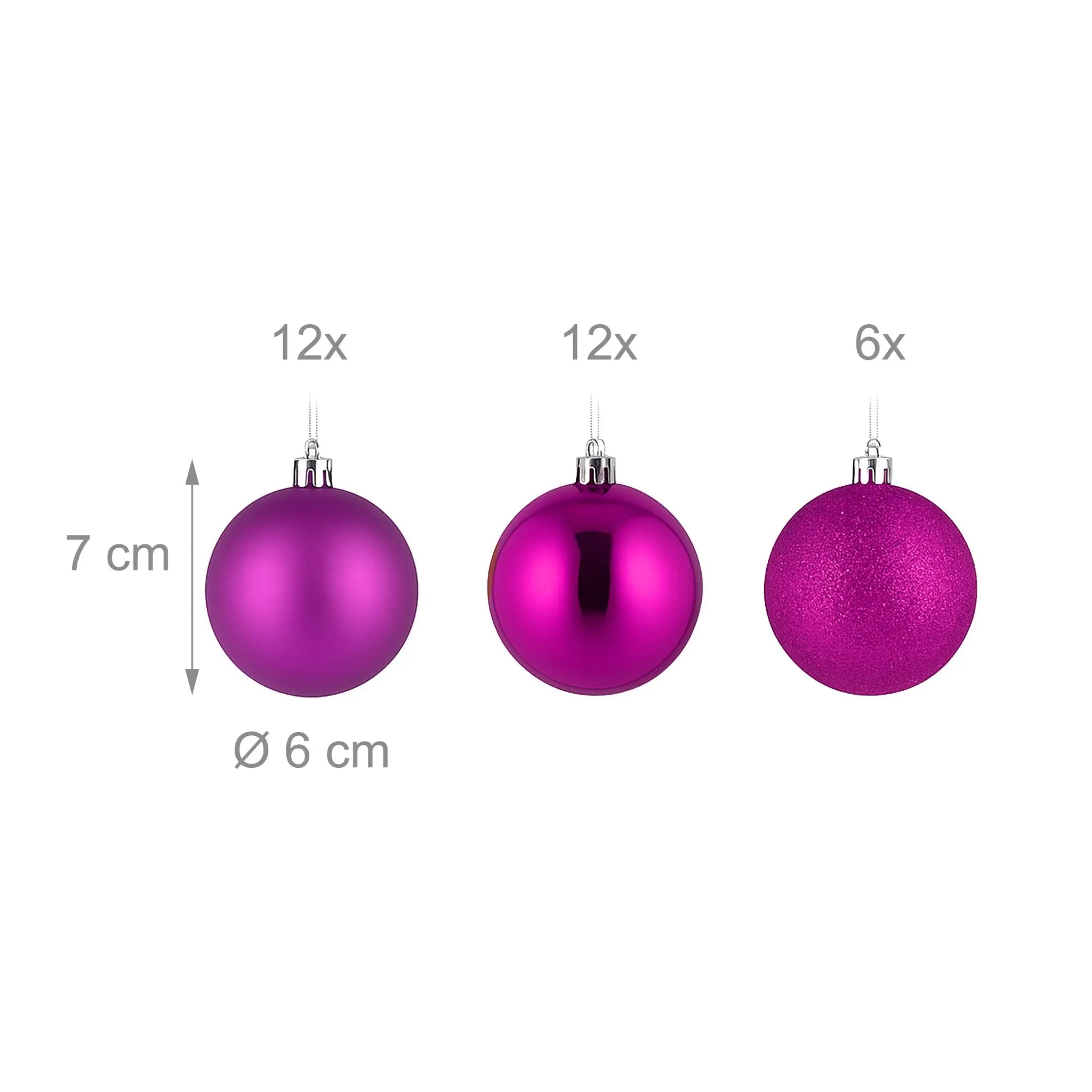 Weihnachtskugeln im 30er-Set Pink-Silber von guteszeug.ch