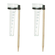 Regenmesser mit Stab 2er-Set Hellbraun-Schwarz-Transparent von Relaxdays