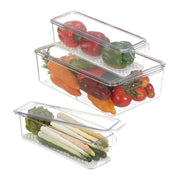 Kühlschrank Organizer 3er-Set Weiss-Transparent von Relaxdays