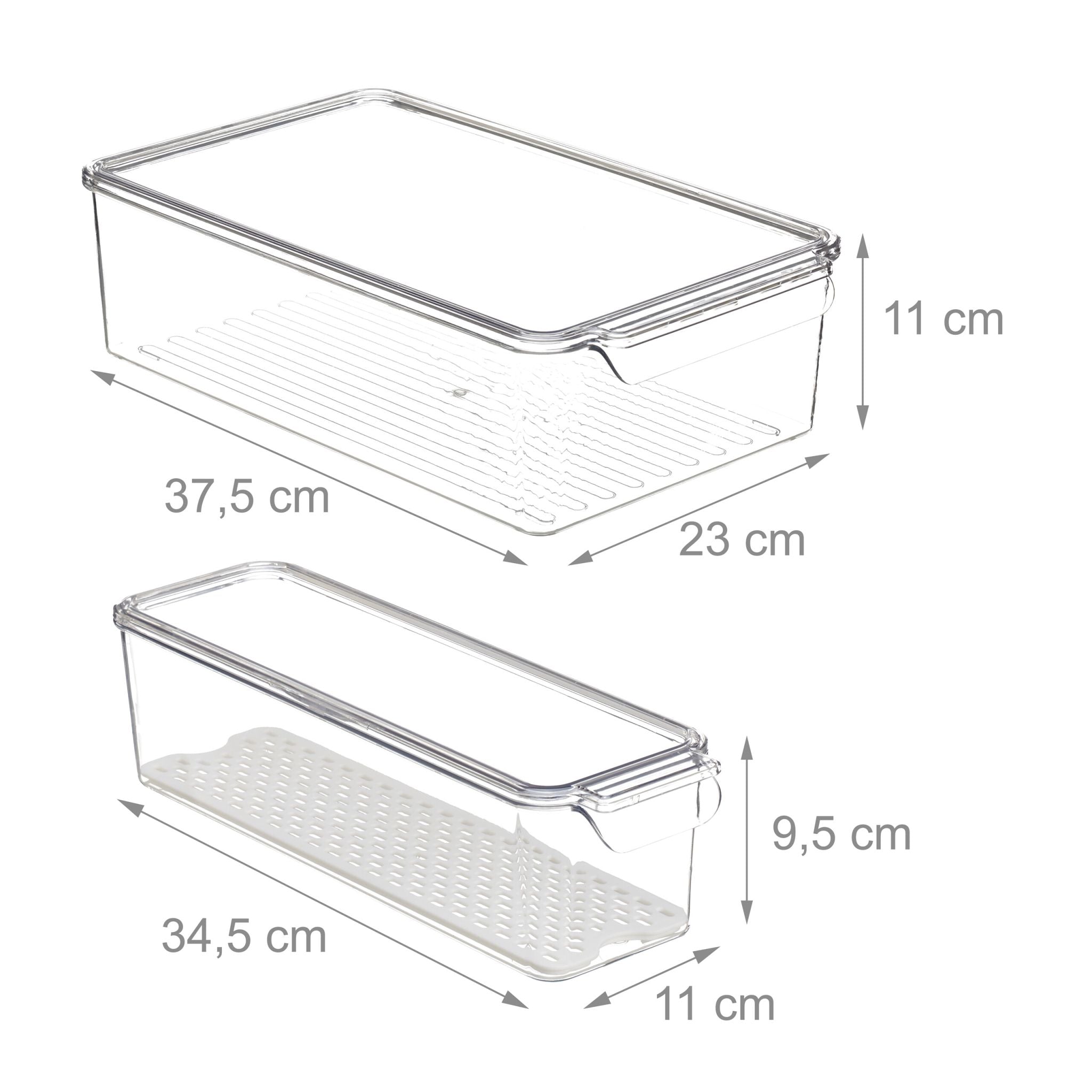 Kühlschrank Organizer 3er-Set Weiss-Transparent von Relaxdays