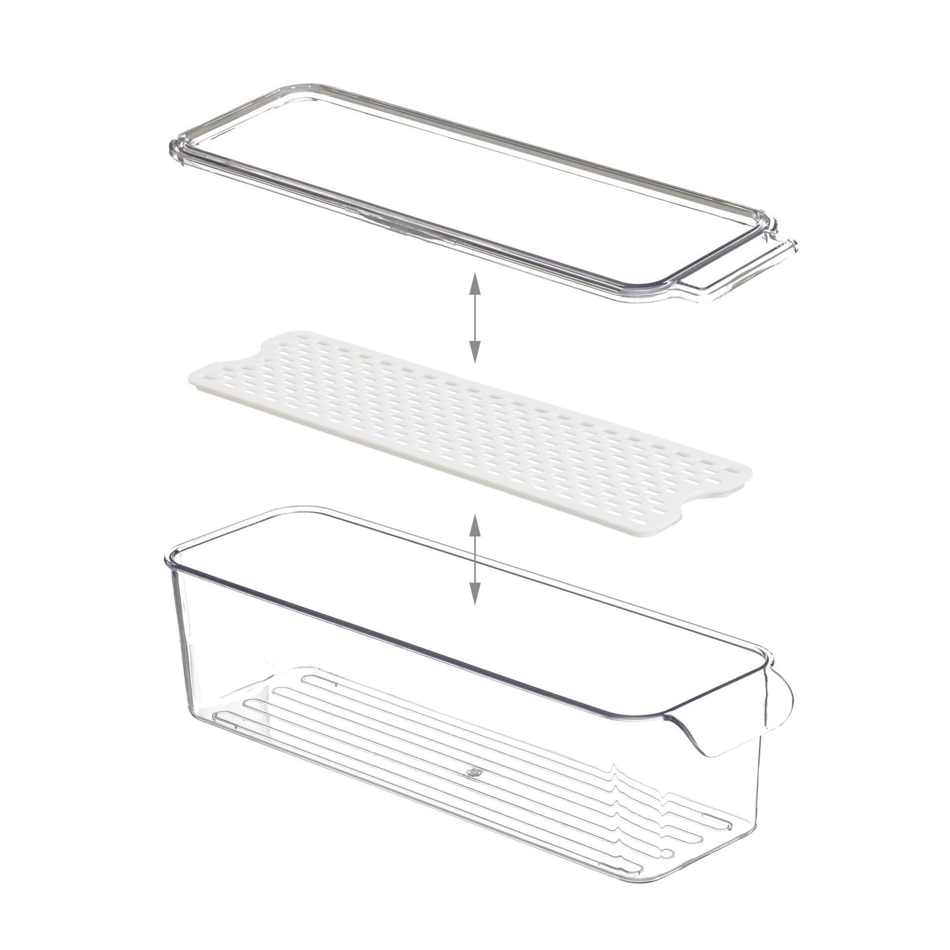 Kühlschrank Organizer 3er-Set Weiss-Transparent von Relaxdays