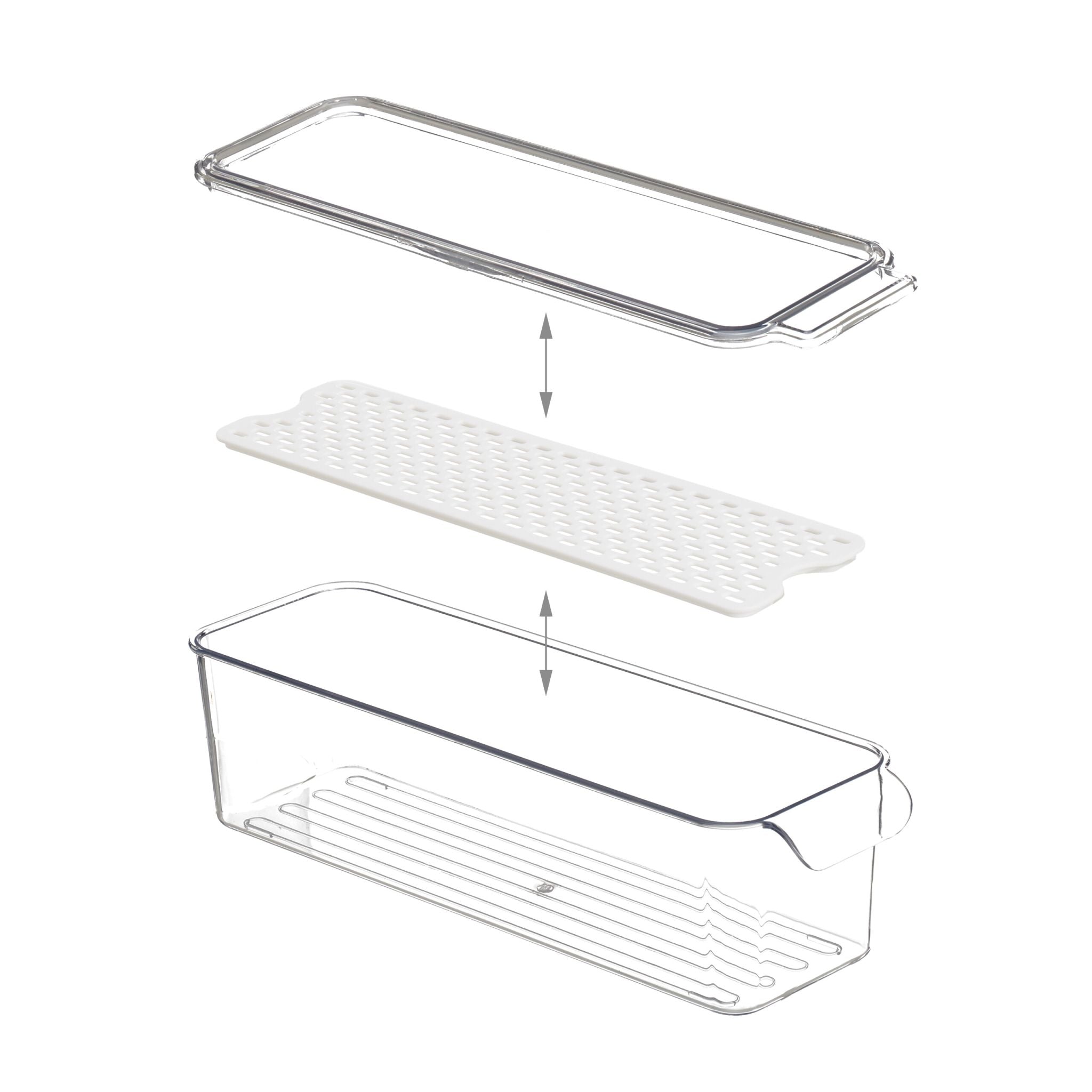 Kühlschrank Organizer 3er-Set Weiss-Transparent von Relaxdays