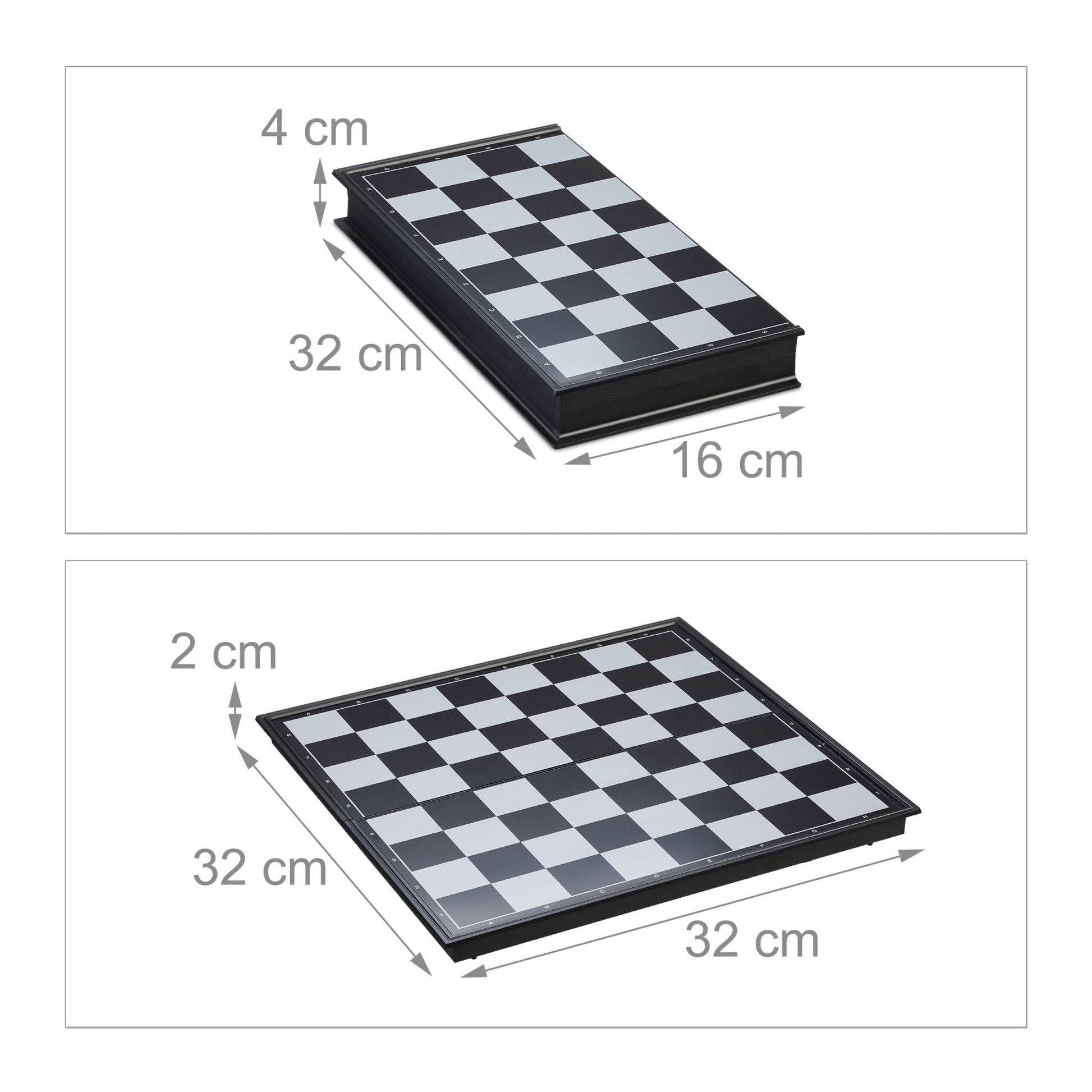 3-in-1 Schachspiel magnetisch Weiss-Rot-Schwarz von Relaxdays