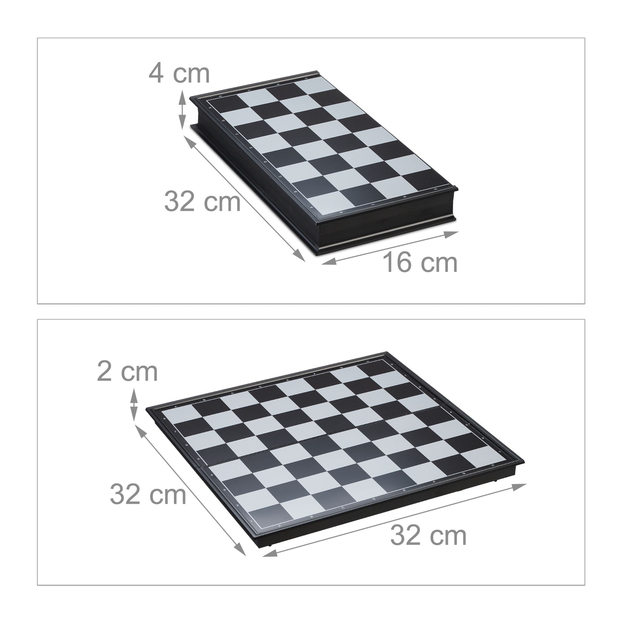 3-in-1 Schachspiel magnetisch Weiss-Rot-Schwarz von Relaxdays