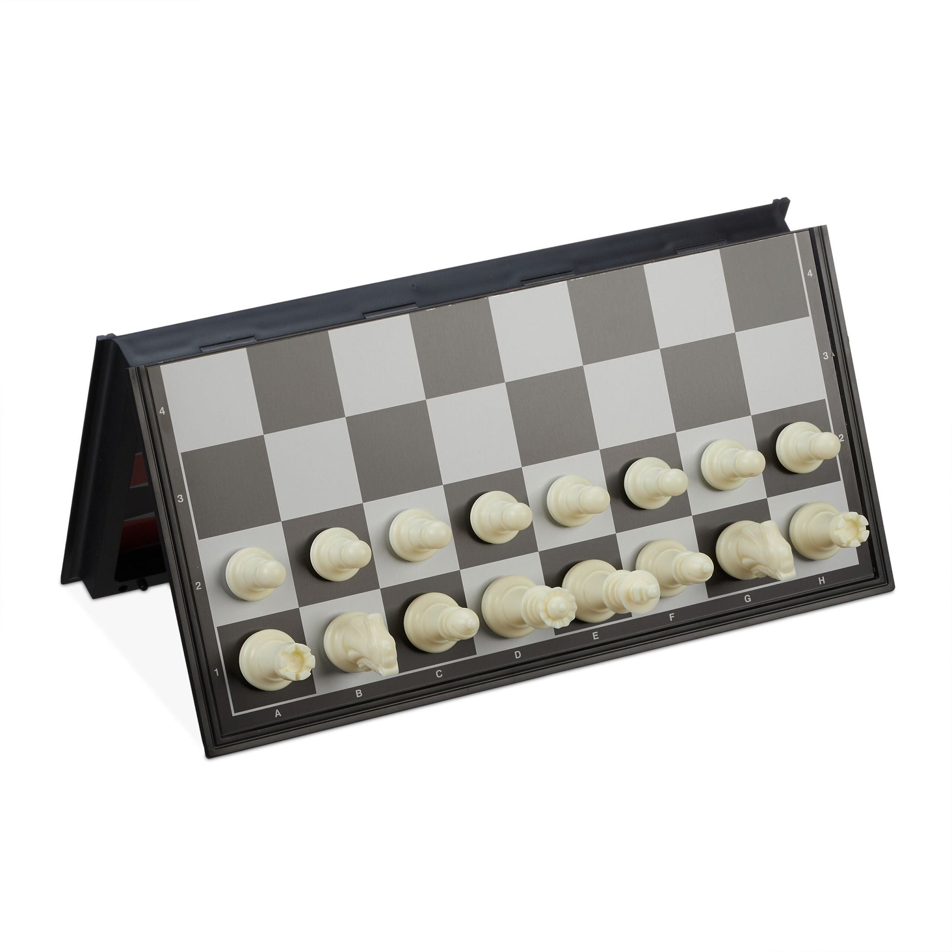 3-in-1 Schachspiel magnetisch Weiss-Rot-Schwarz von Relaxdays