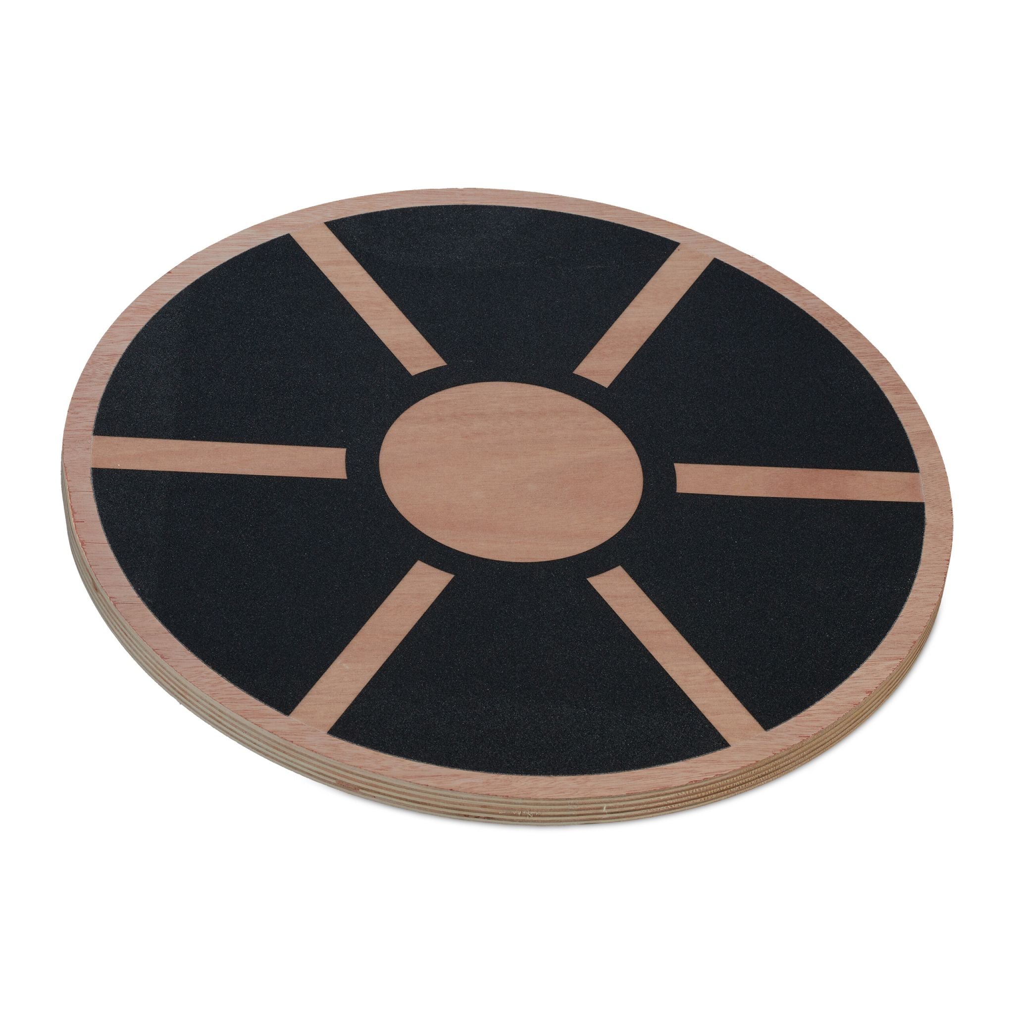 Rundes Balance Board Holz Hellbraun-Schwarz von Relaxdays