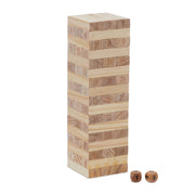 Wackelturm Holz mit Zahlen Hellbraun von Relaxdays