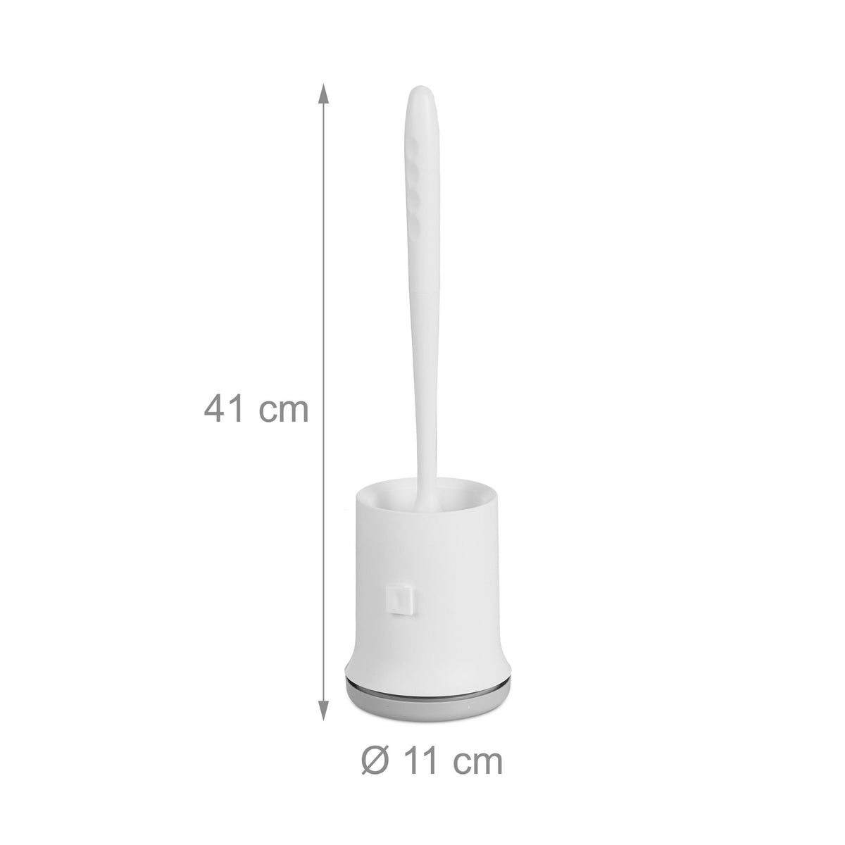 Toilettenbürste mit Wandhalterung Weiss-Grau von Relaxdays