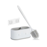 Toilettenbürste mit Wandhalterung Weiss-Grau von Relaxdays