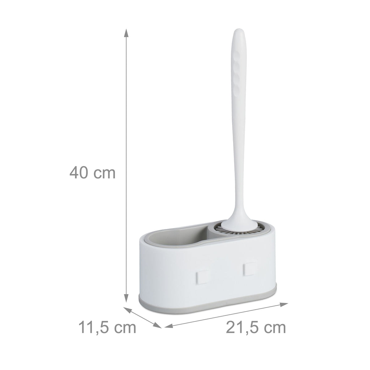 Toilettenbürste mit Wandhalterung Weiss-Grau von Relaxdays