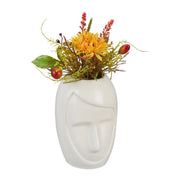 Blumenvase Gesicht Weiss von Relaxdays