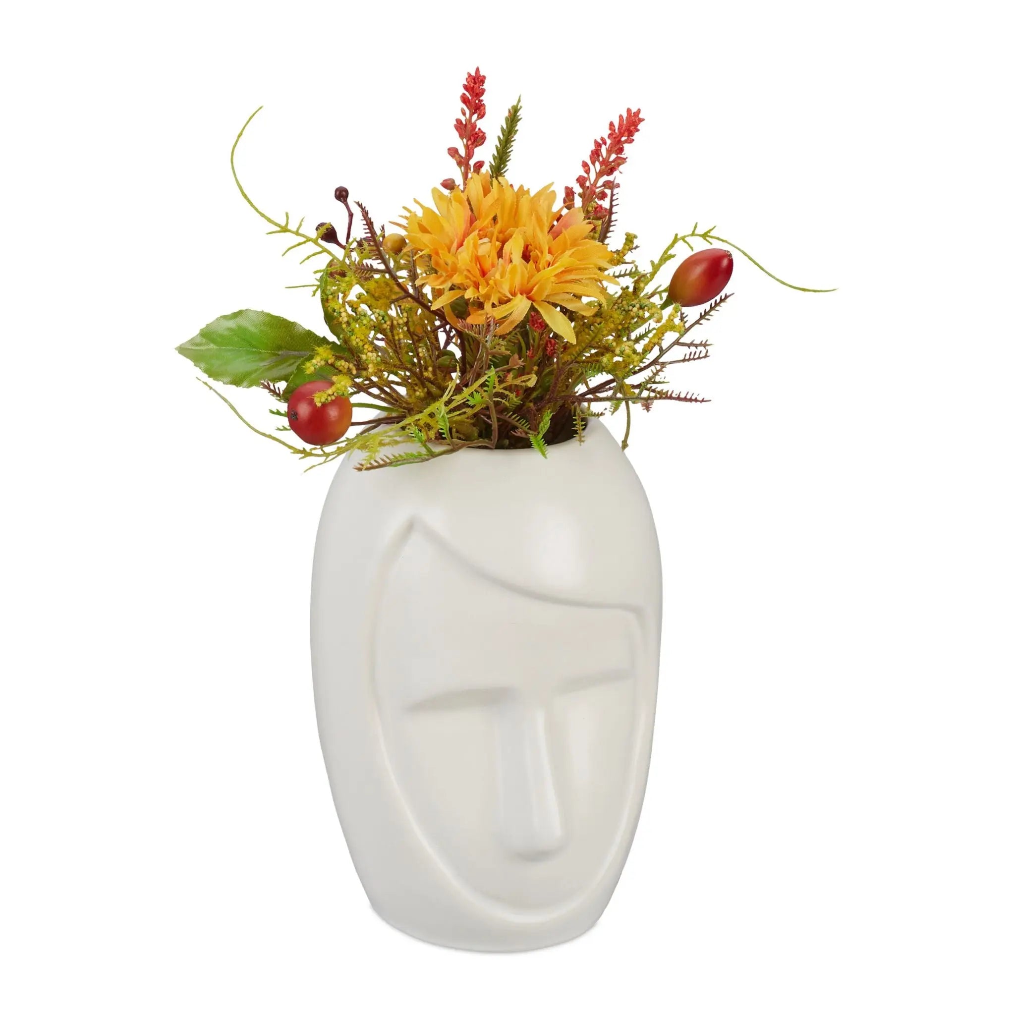Blumenvase Gesicht Weiss von Relaxdays