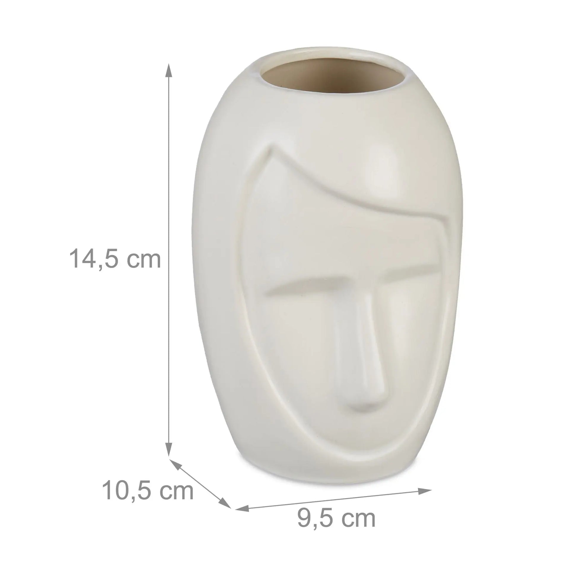 Blumenvase Gesicht Weiss von Relaxdays
