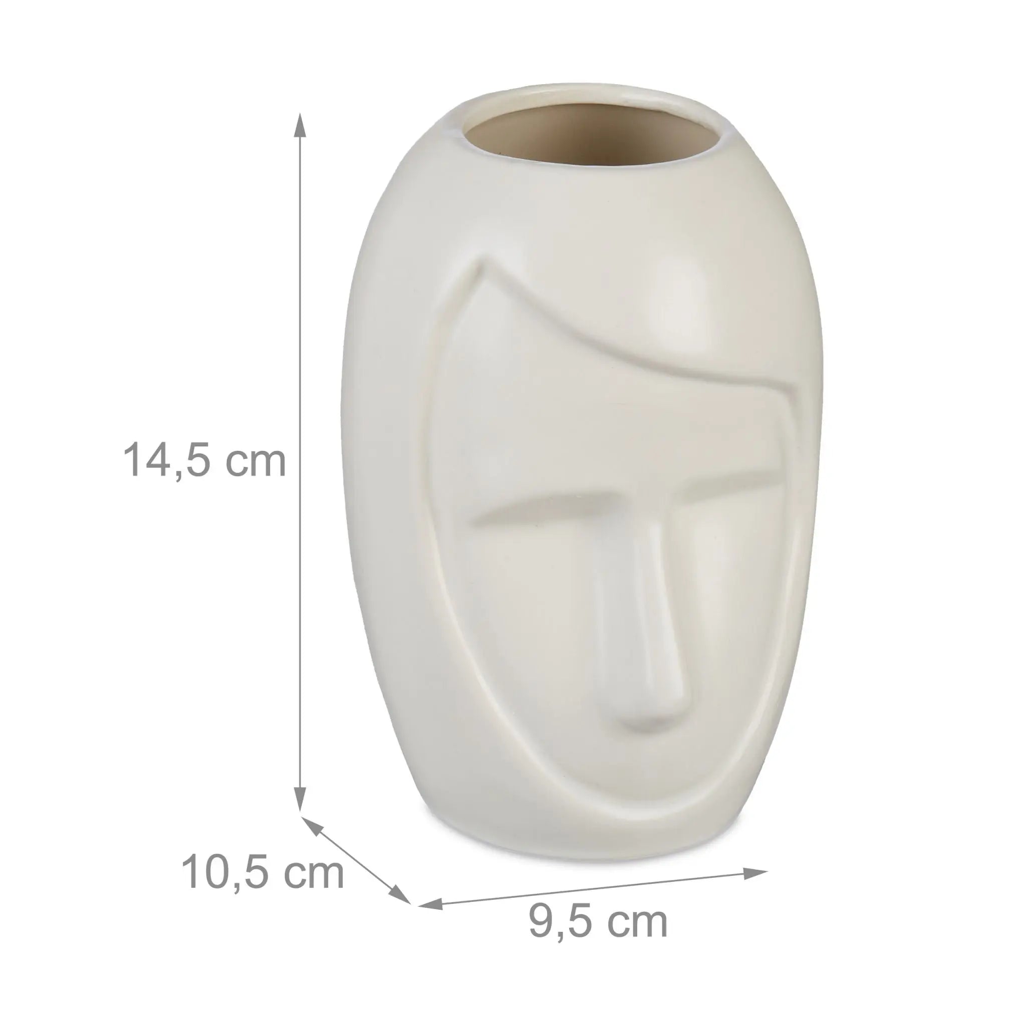 Blumenvase Gesicht Weiss von Relaxdays