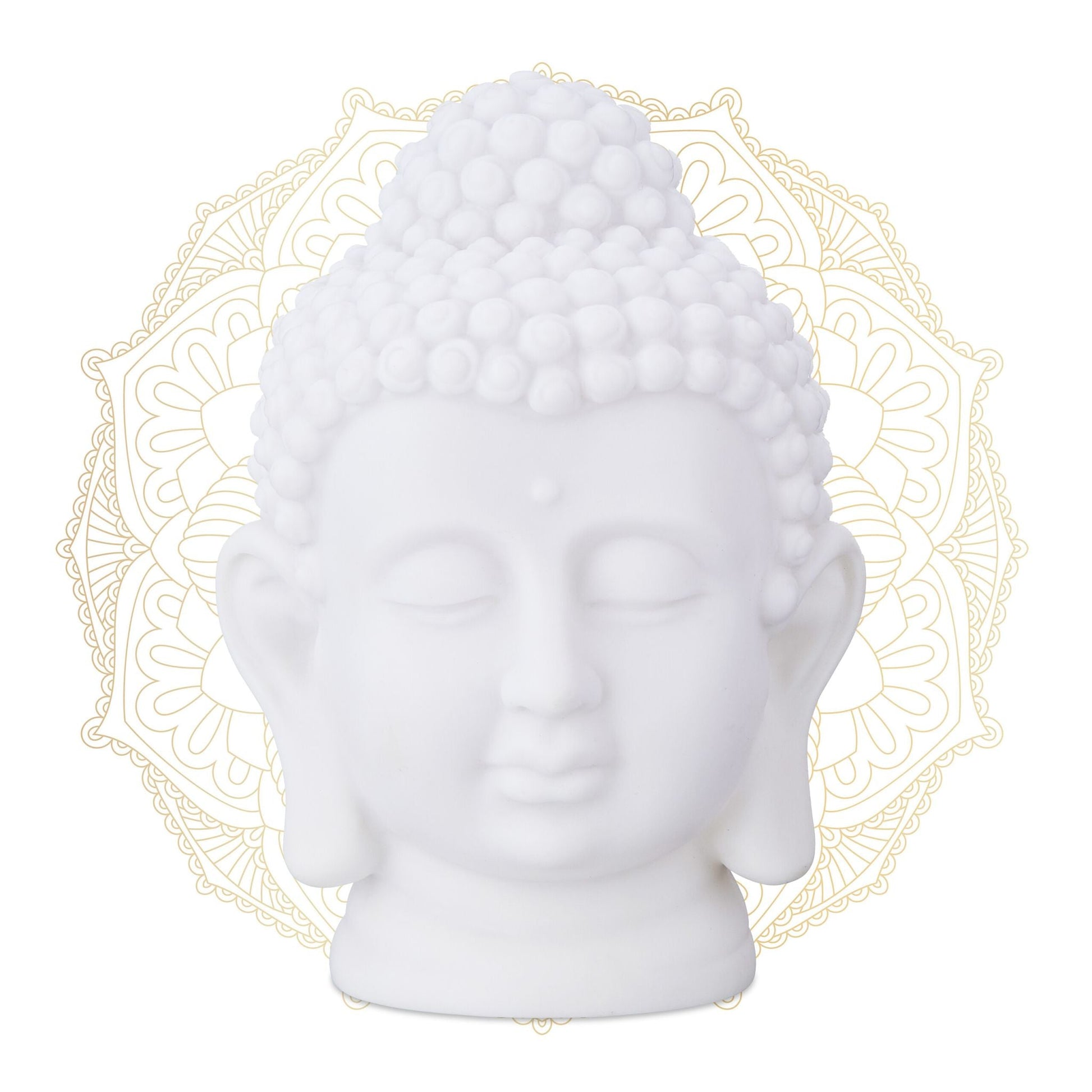 Buddha Kopf Weiss von Relaxdays