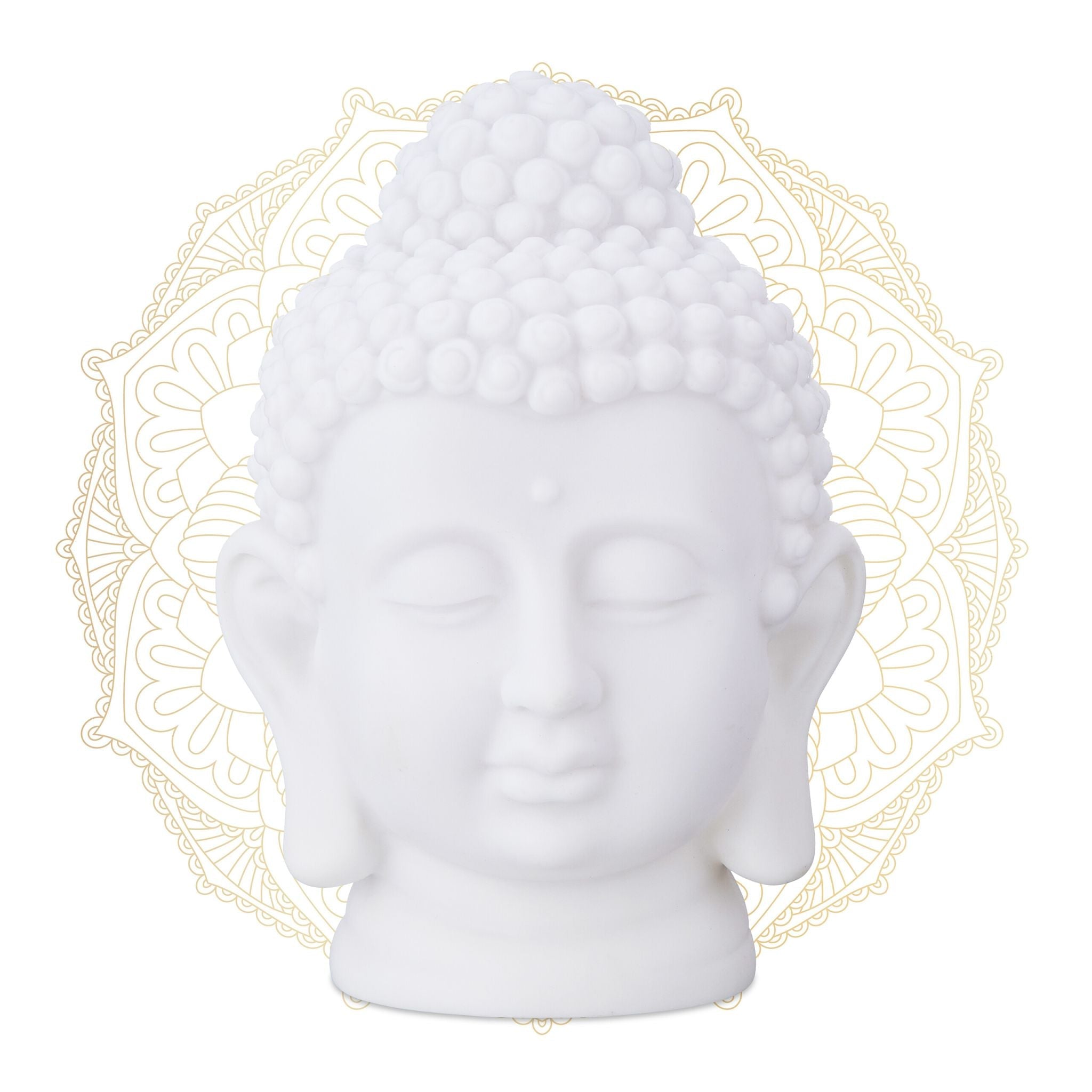 Buddha Kopf Weiss von Relaxdays