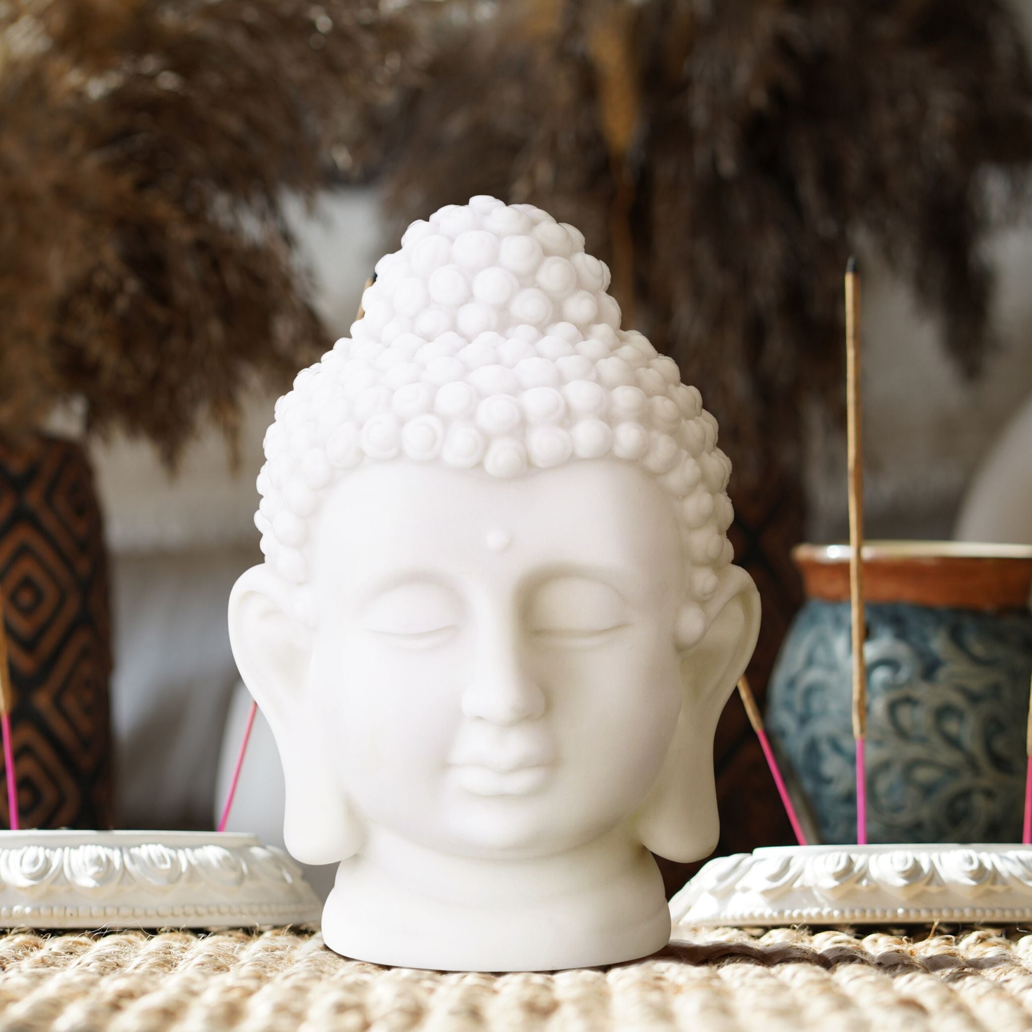Buddha Kopf Weiss von Relaxdays