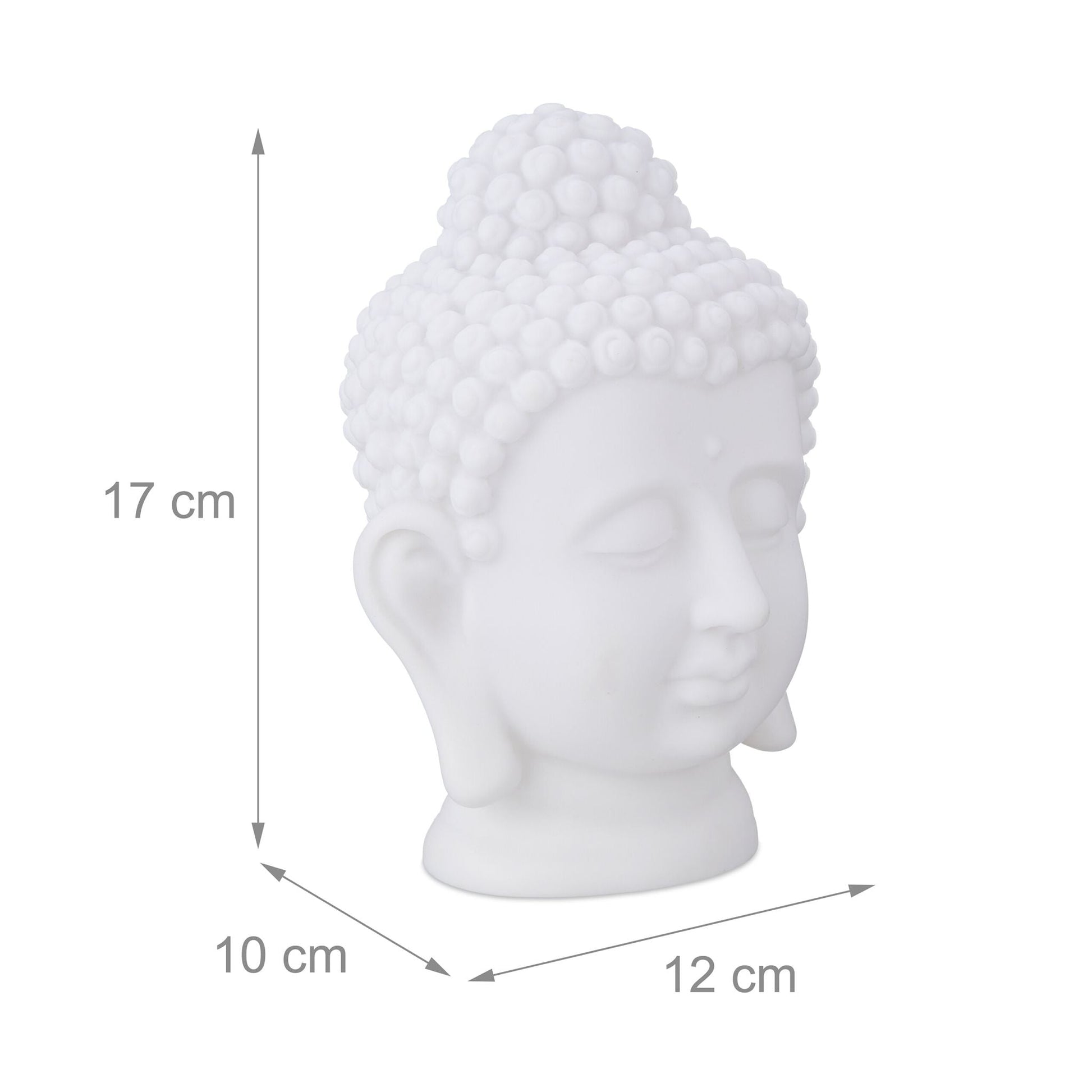 Buddha Kopf Weiss von Relaxdays