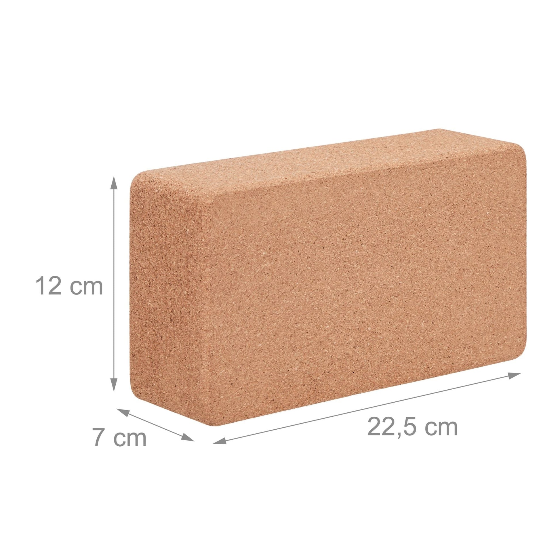 Kork Yogablock 2er-Set Hellbraun von Relaxdays